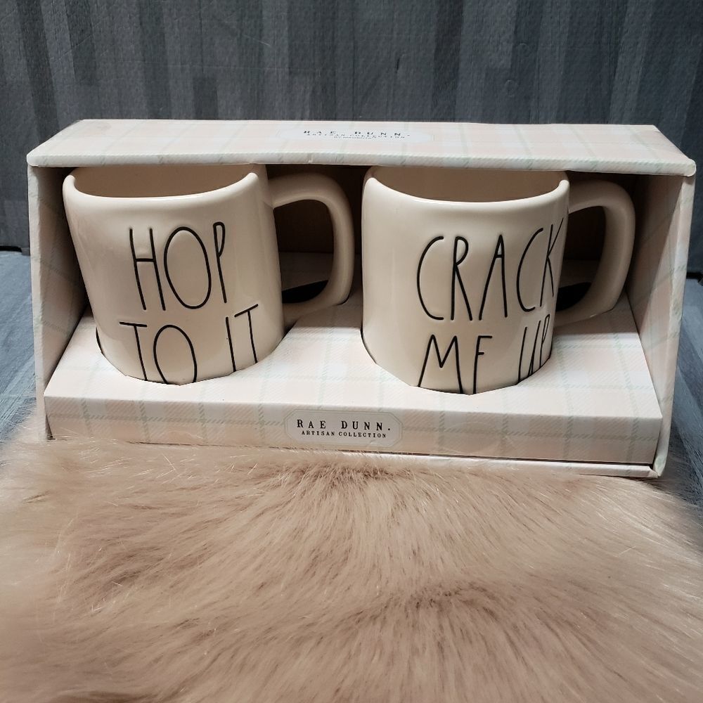 Dunn By Magenta 2 Piece  Hop to it + Crap me up Ceramic LL Coffee Tea Mug Set